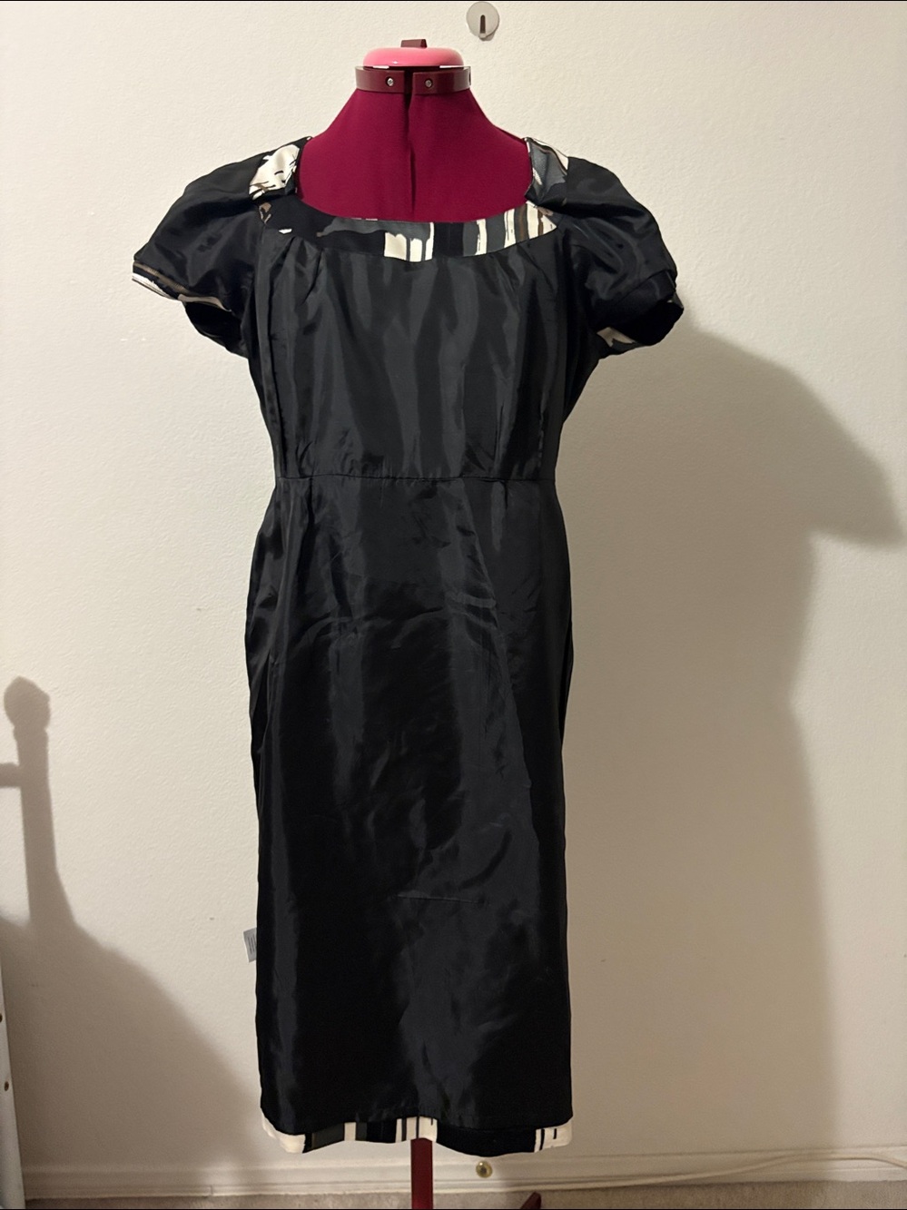 Apostrophe Color Block SZ 10 lined Dress side pockets puff sleeves back zipper - Picture 7 of 12